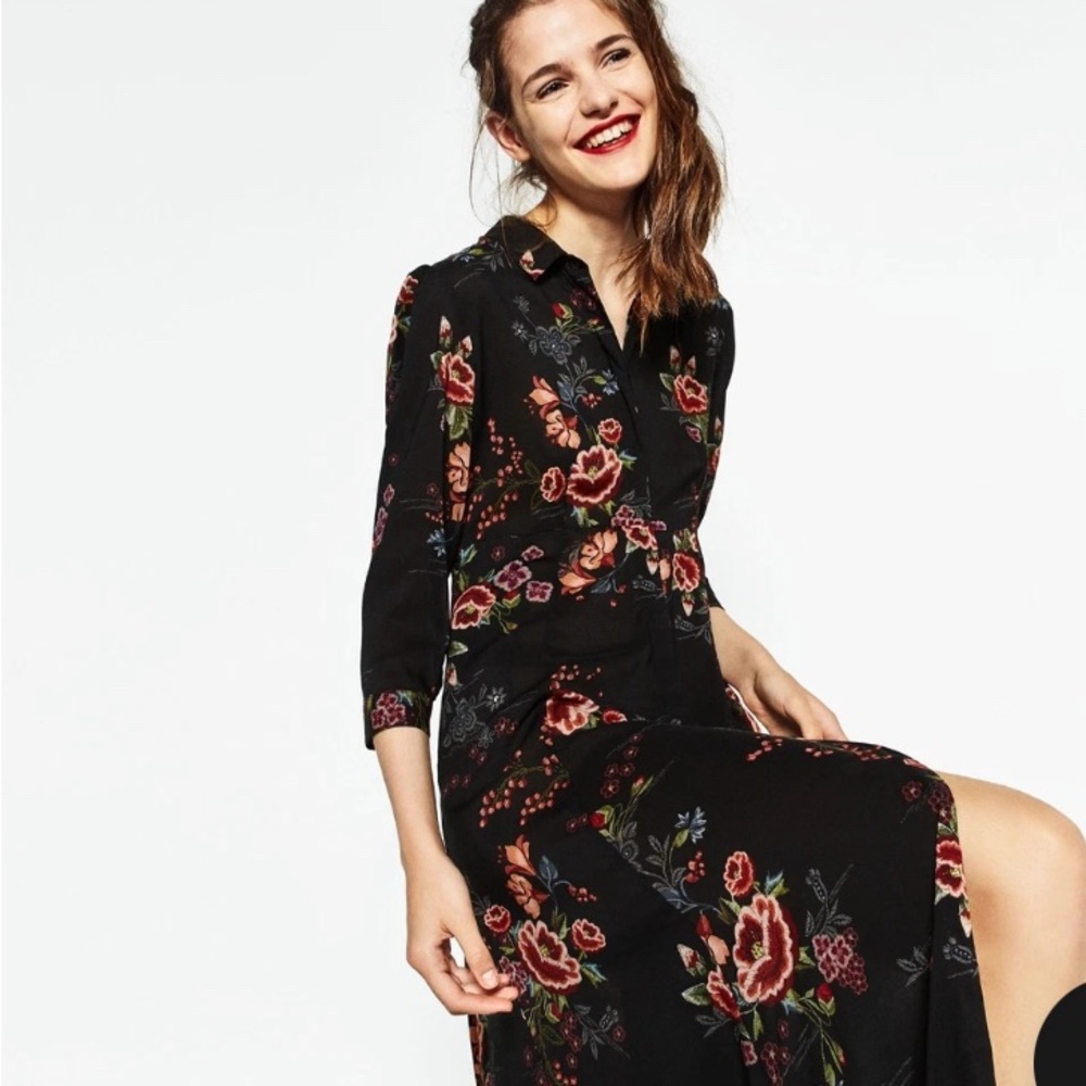 NWOT Black Floral Long Sleeve Dress - New Never Worn (No Tags)